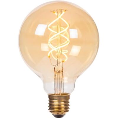 LUCIDE G95 Ampoule filament Ø 9,5 cm E27-1x4,9W 2200K Ambre - Publicité LUCIDE G95 Ampoule filament Ø 9,5 cm E27-1x4,9W 2200K Ambre - Publicité