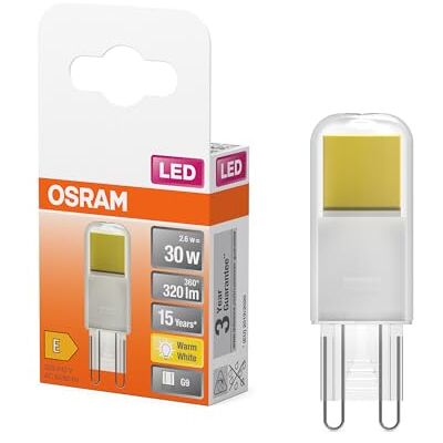 Osram LED PIN LED-Lampe aus klarfarbenem Glas, mit 2.6 W für 320 lm, warmweißes Licht mit 2700 K, multicolor, Retrofit-Stecksockel G9, CRI 80, EEK E, 17 mm Durchmesser, 6-Pack - Publicité Osram LED PIN LED-Lampe aus klarfarbenem Glas, mit 2.6 W für 320 lm, warmweißes Licht mit 2700 K, multicolor, Retrofit-Stecksockel G9, CRI 80, EEK E, 17 mm Durchmesser, 6-Pack - Publicité
