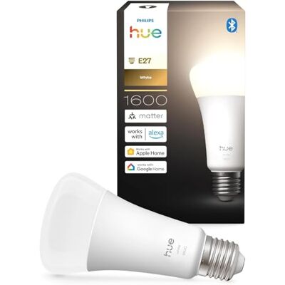 Philips White, Ampoule LED A67, 1600lm, Pack de 1, Blanc Chaud Ampoule Connectée, 2700K, E27, 13.5W, Dimmable jusqu'à 5%, Bluetooth, Contrôle via Hue Bridge, Alexa, Google & Apple Home - Publicité Philips White, Ampoule LED A67, 1600lm, Pack de 1, Blanc Chaud Ampoule Connectée, 2700K, E27, 13.5W, Dimmable jusqu'à 5%, Bluetooth, Contrôle via Hue Bridge, Alexa, Google & Apple Home - Publicité