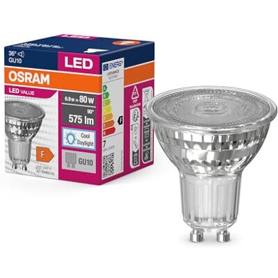 Osram Valeur d'étoile LED par16 lampe LED pour la prise GU10, lampe réflecteur, GL, 575 LM, la lumière du jour blanche (6500k), remplacement de 80 W conventionnelles, non dimmables, 10 pack - Publicité Osram Valeur d'étoile LED par16 lampe LED pour la prise GU10, lampe réflecteur, GL, 575 LM, la lumière du jour blanche (6500k), remplacement de 80 W conventionnelles, non dimmables, 10 pack - Publicité