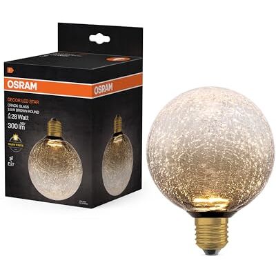 Osram Lampe LED DECOR FLAT en verre craquelé, ronde Ø125 mm, marron, E27, 3,5 W, 300 lm, 2 700 K, blanc chaud, IP20, look vintage - Publicité Osram Lampe LED DECOR FLAT en verre craquelé, ronde Ø125 mm, marron, E27, 3,5 W, 300 lm, 2 700 K, blanc chaud, IP20, look vintage - Publicité
