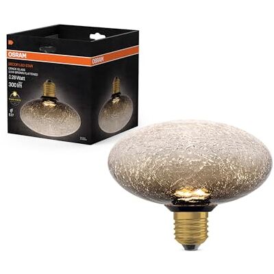 Osram Lampe LED DECOR FLAT en verre craquelé, plate Ø150 mm, marron, E27, 3,5 W, 300 lm, 2 700 K, blanc chaud, IP20, look vintage - Publicité Osram Lampe LED DECOR FLAT en verre craquelé, plate Ø150 mm, marron, E27, 3,5 W, 300 lm, 2 700 K, blanc chaud, IP20, look vintage - Publicité