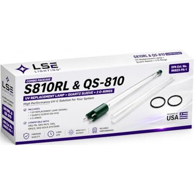 Lse Lighting Combo S810rl Ampoule/Housse avec Joints toriques Kit UV 38W 12,000hrs 81cm Compatible S8Q-PA/SSM-37 1 Unité - Publicité Lse Lighting Combo S810rl Ampoule/Housse avec Joints toriques Kit UV 38W 12,000hrs 81cm Compatible S8Q-PA/SSM-37 1 Unité - Publicité