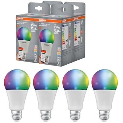 Osram SMART+ RGBW, lampe LED E27 avec Matter over Wifi, spécialement conçue pour ALEXA,remplace 100W, blanc chaud à blanc froid, 16 millions de couleurs RGB, pack de 4,non compatible avec appli SMART+ - Publicité Osram SMART+ RGBW, lampe LED E27 avec Matter over Wifi, spécialement conçue pour ALEXA,remplace 100W, blanc chaud à blanc froid, 16 millions de couleurs RGB, pack de 4,non compatible avec appli SMART+ - Publicité