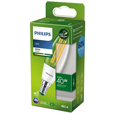 Philips ampoule LED Flamme classe A, 40W, 3000K Blanc, transparente, verre - Publicité Philips ampoule LED Flamme classe A, 40W, 3000K Blanc, transparente, verre - Publicité