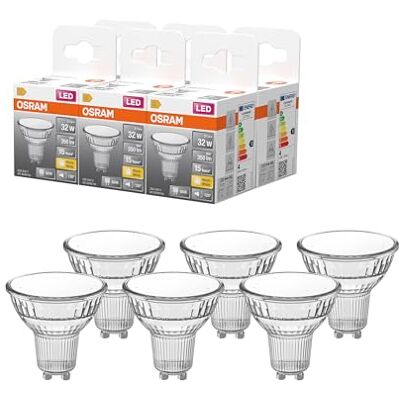 Osram Réflecteur LED Spot Star PAR16, 2700 K blanc chaud, 3,1 W, GU10, 120°, 350 lm, transparent, pour éclairage ponctuel, éclairage de zone, 15 000 h,6-Pack - Publicité Osram Réflecteur LED Spot Star PAR16, 2700 K blanc chaud, 3,1 W, GU10, 120°, 350 lm, transparent, pour éclairage ponctuel, éclairage de zone, 15 000 h,6-Pack - Publicité