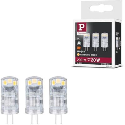 Paulmann 29143 Standard 12V LED culot à ergots G4 pack de 3 3x200lm 3x1,8W 2700K Clair Ampoule - Publicité Paulmann 29143 Standard 12V LED culot à ergots G4 pack de 3 3x200lm 3x1,8W 2700K Clair Ampoule - Publicité