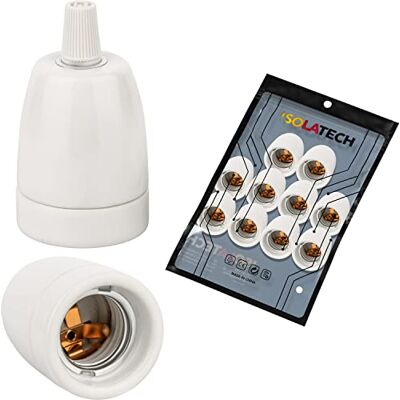 ISOLATECH 10pcs Douille E27 En Céramique Avec Décharge Max.250V/4A Pour LED Et Lampes Éco, Pour Ampoules, Résistante À La Chaleur, Cuisine, Salle De Bains, Support - Publicité ISOLATECH 10pcs Douille E27 En Céramique Avec Décharge Max.250V/4A Pour LED Et Lampes Éco, Pour Ampoules, Résistante À La Chaleur, Cuisine, Salle De Bains, Support - Publicité