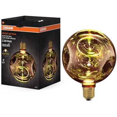 Osram Lampe LED en verre DECOR FLAT Electro Retro, moyenne Ø 150 mm, rose, E27, 3,5 W, 300 lm, 2 700 K, blanc chaud, electroball - Publicité Osram Lampe LED en verre DECOR FLAT Electro Retro, moyenne Ø 150 mm, rose, E27, 3,5 W, 300 lm, 2 700 K, blanc chaud, electroball - Publicité