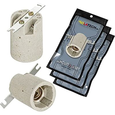 ISOLATECH 3pcs Douille E14 En Céramique Avec Étrier Max.250V/4A LED Pour Lampes Éco Et Ampoules, Résistante À La Chaleur, Pour Cuisine, Salle De Bains, Encastrée - Publicité ISOLATECH 3pcs Douille E14 En Céramique Avec Étrier Max.250V/4A LED Pour Lampes Éco Et Ampoules, Résistante À La Chaleur, Pour Cuisine, Salle De Bains, Encastrée - Publicité