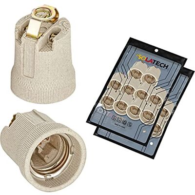 ISOLATECH 20pcs Douille E27 En Céramique M10x1 Avec Étrier Max.250V/4A Filetage Femelle M10x1, Pour LED Et Lampes Éco, Salle De Bains, Résistante À La Chaleur, Pour Ampoules - Publicité ISOLATECH 20pcs Douille E27 En Céramique M10x1 Avec Étrier Max.250V/4A Filetage Femelle M10x1, Pour LED Et Lampes Éco, Salle De Bains, Résistante À La Chaleur, Pour Ampoules - Publicité
