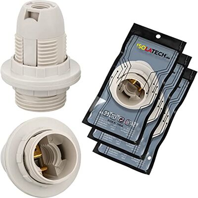 ISOLATECH 3pcs Douille E14 En Plastique Max.250V/4A Avec 2 Anneaux Pour LED Et Lampes Éco, Pour Ampoules, Plafond, Salle De Bains, Cuisine, Résistante À La Chaleur - Publicité ISOLATECH 3pcs Douille E14 En Plastique Max.250V/4A Avec 2 Anneaux Pour LED Et Lampes Éco, Pour Ampoules, Plafond, Salle De Bains, Cuisine, Résistante À La Chaleur - Publicité