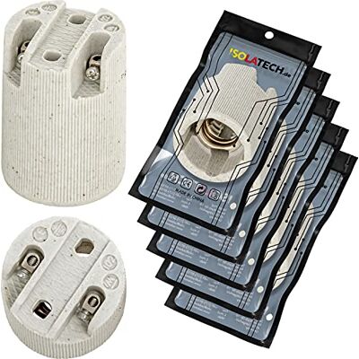 ISOLATECH 5pcs E14 douille de lampe céramique LED lampes à économie d'énergie (max.250V/4A) ampoules Accueil Cuisine Réfrigérateur Salle de bain Plafond support encastrer résistant à la chaleur - Publicité ISOLATECH 5pcs E14 douille de lampe céramique LED lampes à économie d'énergie (max.250V/4A) ampoules Accueil Cuisine Réfrigérateur Salle de bain Plafond support encastrer résistant à la chaleur - Publicité