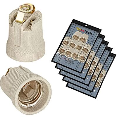 ISOLATECH 50pcs Douille E27 En Céramique M10x1 Avec Étrier Max.250V/4A Filetage Femelle M10x1, Pour LED Et Lampes Éco, Salle De Bains, Résistante À La Chaleur, Pour Ampoules - Publicité ISOLATECH 50pcs Douille E27 En Céramique M10x1 Avec Étrier Max.250V/4A Filetage Femelle M10x1, Pour LED Et Lampes Éco, Salle De Bains, Résistante À La Chaleur, Pour Ampoules - Publicité