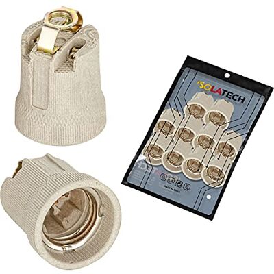 ISOLATECH 10pcs Douille E27 En Céramique M10x1 Avec Étrier Max.250V/4A Filetage Femelle M10x1, Pour LED Et Lampes Éco, Salle De Bains, Résistante À La Chaleur, Pour Ampoules - Publicité ISOLATECH 10pcs Douille E27 En Céramique M10x1 Avec Étrier Max.250V/4A Filetage Femelle M10x1, Pour LED Et Lampes Éco, Salle De Bains, Résistante À La Chaleur, Pour Ampoules - Publicité