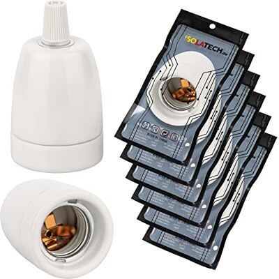 ISOLATECH 6pcs Douille E27 En Céramique Avec Décharge Max.250V/4A Pour LED Et Lampes Éco, Pour Ampoules, Résistante À La Chaleur, Cuisine, Salle De Bains, Support - Publicité ISOLATECH 6pcs Douille E27 En Céramique Avec Décharge Max.250V/4A Pour LED Et Lampes Éco, Pour Ampoules, Résistante À La Chaleur, Cuisine, Salle De Bains, Support - Publicité