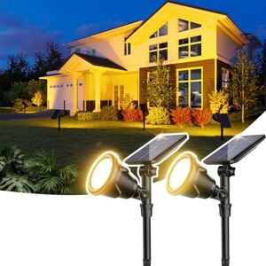 ROSHWEY DS Lighting Lot de 2 Projecteurs LED Extérieur Spots Solaires Super Lumineux 18 LED Lampe de Sécurité Étanche pour Jardin, Paysage, Terrasse, Porche, Garage Blanc Chaud - Publicité ROSHWEY DS Lighting Lot de 2 Projecteurs LED Extérieur Spots Solaires Super Lumineux 18 LED Lampe de Sécurité Étanche pour Jardin, Paysage, Terrasse, Porche, Garage Blanc Chaud - Publicité