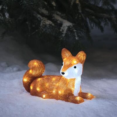 Lights4fun Renard Lumineux à Piles avec 40 LED Blanc et Minuterie Figurine de Noël en Acrylique de 21,5 cm Décoration d'Extérieur - Publicité Lights4fun Renard Lumineux à Piles avec 40 LED Blanc et Minuterie Figurine de Noël en Acrylique de 21,5 cm Décoration d'Extérieur - Publicité