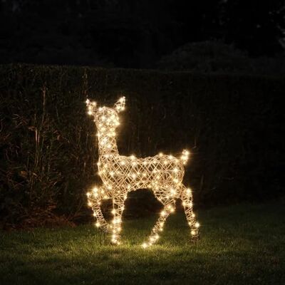 Lights4fun Light4fun Studley Cerf en rotin artificiel avec 190 LED avec 3 modes d'éclairage Fonctionne à l'énergie solaire & minuterie Renne cerf Décoration de Noël Résistant aux intempéries pour - Publicité Lights4fun Light4fun Studley Cerf en rotin artificiel avec 190 LED avec 3 modes d'éclairage Fonctionne à l'énergie solaire & minuterie Renne cerf Décoration de Noël Résistant aux intempéries pour - Publicité
