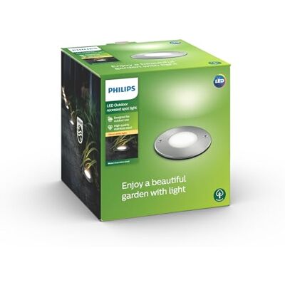 Philips Mygarden, Spot enterré MOSS LED 1x3W, idéal pour allée, patio, terrasse Inox - Publicité Philips Mygarden, Spot enterré MOSS LED 1x3W, idéal pour allée, patio, terrasse Inox - Publicité
