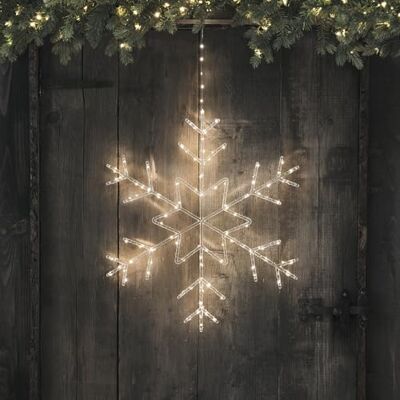 Lights4fun Flocon de Neige de 60 cm en Acrylique à Suspendre avec 125 Micro LED Blanc Chaud à Piles avec Minuterie Décoration de Noël pour Intérieur et Extérieur - Publicité Lights4fun Flocon de Neige de 60 cm en Acrylique à Suspendre avec 125 Micro LED Blanc Chaud à Piles avec Minuterie Décoration de Noël pour Intérieur et Extérieur - Publicité