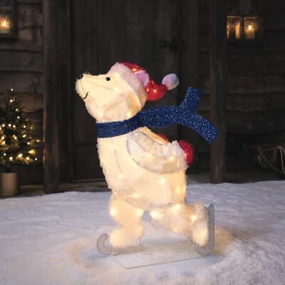Lights4fun Ours Polaire Lumineux sur Patins à Glace à Piles avec 70 LED Blanc Chaud et Minuterie Figurine de Noël en Acrylique de 78 cm Décoration d'Extérieur - Publicité Lights4fun Ours Polaire Lumineux sur Patins à Glace à Piles avec 70 LED Blanc Chaud et Minuterie Figurine de Noël en Acrylique de 78 cm Décoration d'Extérieur - Publicité