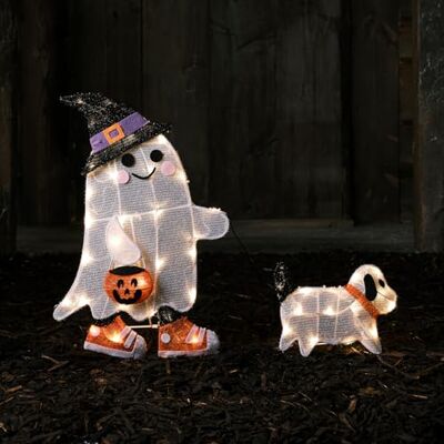 Lights4fun Fantôme avec Chien Décoration d'halloween Silhouette Figurine 2D avec LED à Piles Décoration de Jardin Extérieur Intérieur - Publicité Lights4fun Fantôme avec Chien Décoration d'halloween Silhouette Figurine 2D avec LED à Piles Décoration de Jardin Extérieur Intérieur - Publicité