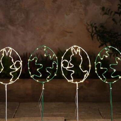 Lights4fun Lampes de jardin en forme d'œufs de Pâques LED blanc chaud Avec minuterie de 6 h Fonctionne avec piles Décoration printemps pour table et salon Blanc et vert - Publicité Lights4fun Lampes de jardin en forme d'œufs de Pâques LED blanc chaud Avec minuterie de 6 h Fonctionne avec piles Décoration printemps pour table et salon Blanc et vert - Publicité