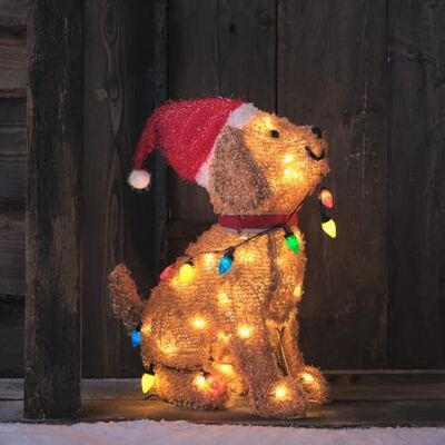 Lights4fun Chiot Lumineux avec Guirlande Multicolore avec 50 LED Blanc Chaud Figure de Noël de 53 cm Décoration d'Extérieur - Publicité Lights4fun Chiot Lumineux avec Guirlande Multicolore avec 50 LED Blanc Chaud Figure de Noël de 53 cm Décoration d'Extérieur - Publicité