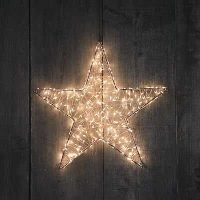 Lights4fun Silhouette Étoile Lumineuse en Cuivre à 400 Micro LED à Piles et Minuterie Décoration de Noël pour Intérieur et Extérieur - Publicité Lights4fun Silhouette Étoile Lumineuse en Cuivre à 400 Micro LED à Piles et Minuterie Décoration de Noël pour Intérieur et Extérieur - Publicité