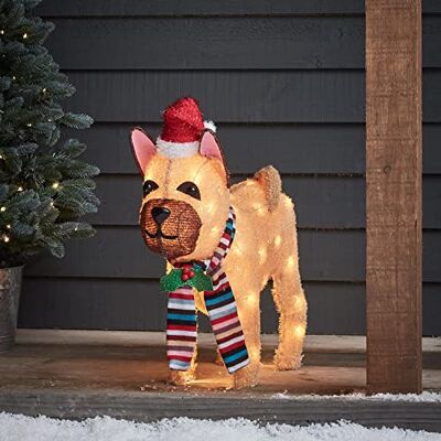 Lights4fun Décoration de Noël Chien Bouledogue Lumineux avec 50 LED Blanc Chaud Lumières de Noël pour Extérieur Figurine de Noël - Publicité Lights4fun Décoration de Noël Chien Bouledogue Lumineux avec 50 LED Blanc Chaud Lumières de Noël pour Extérieur Figurine de Noël - Publicité
