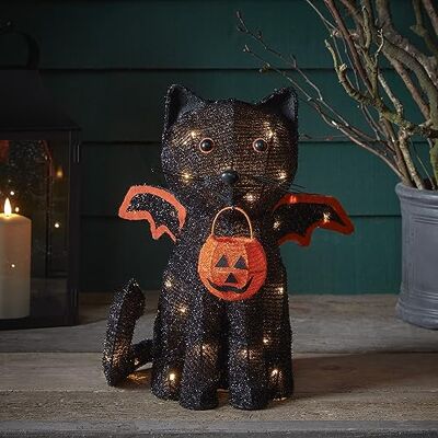 Lights4fun Chat Noir Lumineux Déco d'halloween avec LED Blanc Chaud pour Intérieur et Extérieur - Publicité Lights4fun Chat Noir Lumineux Déco d'halloween avec LED Blanc Chaud pour Intérieur et Extérieur - Publicité