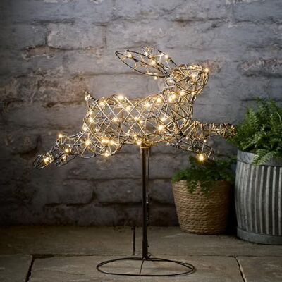 Lights4fun Lapin de Paques Lumineux en Rotin à 60 LED Blanc Chaud Décoration de Pâques pour Intérieur et Extérieur - Publicité Lights4fun Lapin de Paques Lumineux en Rotin à 60 LED Blanc Chaud Décoration de Pâques pour Intérieur et Extérieur - Publicité
