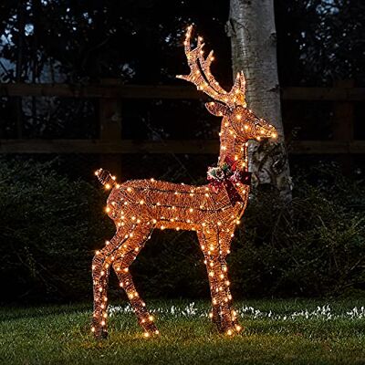 Lights4fun Déco Renne de Noël Lumineux en Fils de Coton Marron de 1,2m à LED Blanc Chaud pour Extérieur - Publicité Lights4fun Déco Renne de Noël Lumineux en Fils de Coton Marron de 1,2m à LED Blanc Chaud pour Extérieur - Publicité
