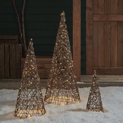 Lights4fun 100 cm LED en rotin avec minuteur à piles Décoration de Noël d'extérieur - Publicité Lights4fun 100 cm LED en rotin avec minuteur à piles Décoration de Noël d'extérieur - Publicité