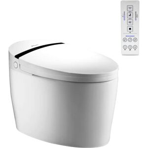 Nashi Toilette japonaise sortie double sol ou mur   Toilette avec bidet   Siège chauffant, nettoyage à l'eau chaude et séchage   Lumières LED   Télécommande et panneau   WC intelligent   Aldara New - Publicité