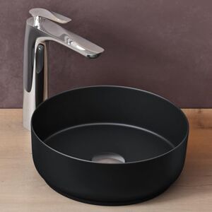 Doporro - Lavabo rond en céramique noir mat - Accessoire de salle de bains - Publicité Doporro - Lavabo rond en céramique noir mat - Accessoire de salle de bains - Publicité