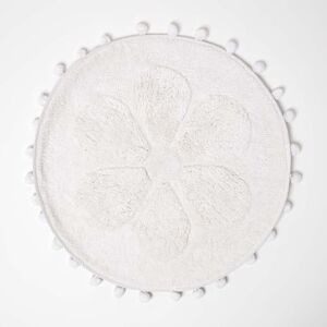 HOMESCAPES Tapis de Bain Floral Blanc en Coton - Tapis de bain - Publicité HOMESCAPES Tapis de Bain Floral Blanc en Coton - Tapis de bain - Publicité