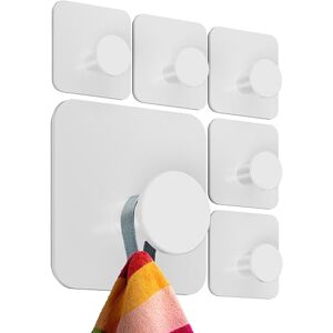 4smile Lot de 6 crochets adhésifs pour serviettes sans perçage Blanc Pour salle de bain et cuisine Style Mz - Publicité 4smile Lot de 6 crochets adhésifs pour serviettes sans perçage Blanc Pour salle de bain et cuisine Style Mz - Publicité