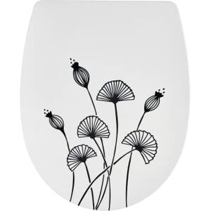 Wirquin 20724240 Abattant WC Marbella Floral noir thermoplastique avec frein de chute, déclipsable, forme U - Publicité Wirquin 20724240 Abattant WC Marbella Floral noir thermoplastique avec frein de chute, déclipsable, forme U - Publicité