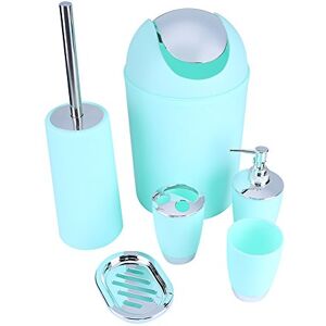 Estink Ensemble 6 Pièces Accessoires Salle de Bains en Résine, Distributeur de Savon, Porte Savon, Gobelet, Poubelle, Brosse WC, Porte Brosse à Dents, Turquoise - Publicité Estink Ensemble 6 Pièces Accessoires Salle de Bains en Résine, Distributeur de Savon, Porte Savon, Gobelet, Poubelle, Brosse WC, Porte Brosse à Dents, Turquoise - Publicité