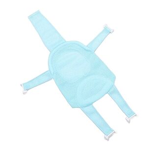 Jiawu Filet de Support de Siège de Bain pour bébé, Coussin Universel Détachable à 5 Pointes, Insertion de Bain pour bébé, Maille Sûre pour la Douche (bleu clair) - Publicité