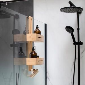 Schulte étagère de douche à suspendre bambou h: 60 x l: 28 x p:15 cm, sans percer, 2 paniers de rangement pour votre shampoing max. 5 kg - Publicité Schulte étagère de douche à suspendre bambou h: 60 x l: 28 x p:15 cm, sans percer, 2 paniers de rangement pour votre shampoing max. 5 kg - Publicité