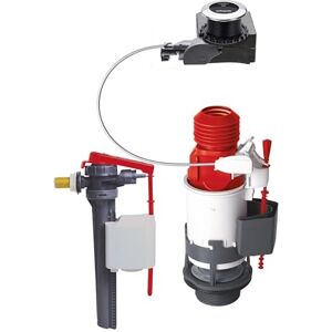 Wirquin 10723884 Chasse d'eau wc complète mécanisme wc double chasse Tronic & robinet flotteur à alimentation latérale Jollyfill, gris et rouge - Publicité Wirquin 10723884 Chasse d'eau wc complète mécanisme wc double chasse Tronic & robinet flotteur à alimentation latérale Jollyfill, gris et rouge - Publicité