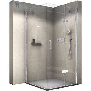 BERNSTEIN Paroi de douche verre Cabine de douche intégrale Parre douche angle avec porte battante Toutes largeurs dispo Etanche, Profilé aluminium, Nano-revêtement, Poignée acier inox DX403 - Publicité BERNSTEIN Paroi de douche verre Cabine de douche intégrale Parre douche angle avec porte battante Toutes largeurs dispo Etanche, Profilé aluminium, Nano-revêtement, Poignée acier inox DX403 - Publicité