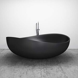 BERNSTEIN Baignoire îlot WAVE fonte minérale noir mat 180 x 110 cm - Publicité