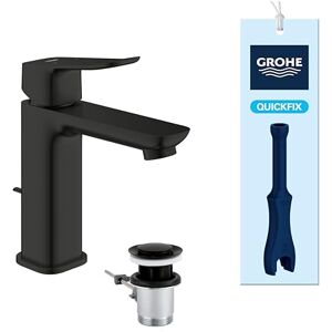 Grohe Dice Mitigeur monocommande Lavabo Taille M (Robinet pour Lavabo de Salle de bain, Avec Tirette et garniture de vidage, facile à installer avec QuickTool inclus), Noir Mat, 1018322430 - Publicité Grohe Dice Mitigeur monocommande Lavabo Taille M (Robinet pour Lavabo de Salle de bain, Avec Tirette et garniture de vidage, facile à installer avec QuickTool inclus), Noir Mat, 1018322430 - Publicité