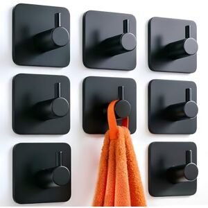 silttble Crochet Adhesif Mural Noir 8 Pièces, Porte Serviette Salle de Bain Sans Percage, Acier Inoxydable Etanche, Porte Manteau Adhésif Extra Fort, Haute Capacité de Portage pour Toilettes, Cuisine, Chambre - Publicité silttble Crochet Adhesif Mural Noir 8 Pièces, Porte Serviette Salle de Bain Sans Percage, Acier Inoxydable Etanche, Porte Manteau Adhésif Extra Fort, Haute Capacité de Portage pour Toilettes, Cuisine, Chambre - Publicité