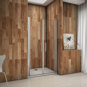 AICA Porte de douche pivotante 110x195 cm verre anticalcaire installation en niche les vitres peuvent tourné à 180° - Publicité AICA Porte de douche pivotante 110x195 cm verre anticalcaire installation en niche les vitres peuvent tourné à 180° - Publicité