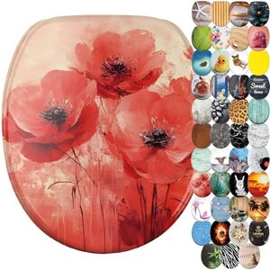 Sanilo Abattant WC frein de chute, Grande sélection de lunettes de toilette avec abaissement automatique, Fixation facile (Poppy) - Publicité Sanilo Abattant WC frein de chute, Grande sélection de lunettes de toilette avec abaissement automatique, Fixation facile (Poppy) - Publicité